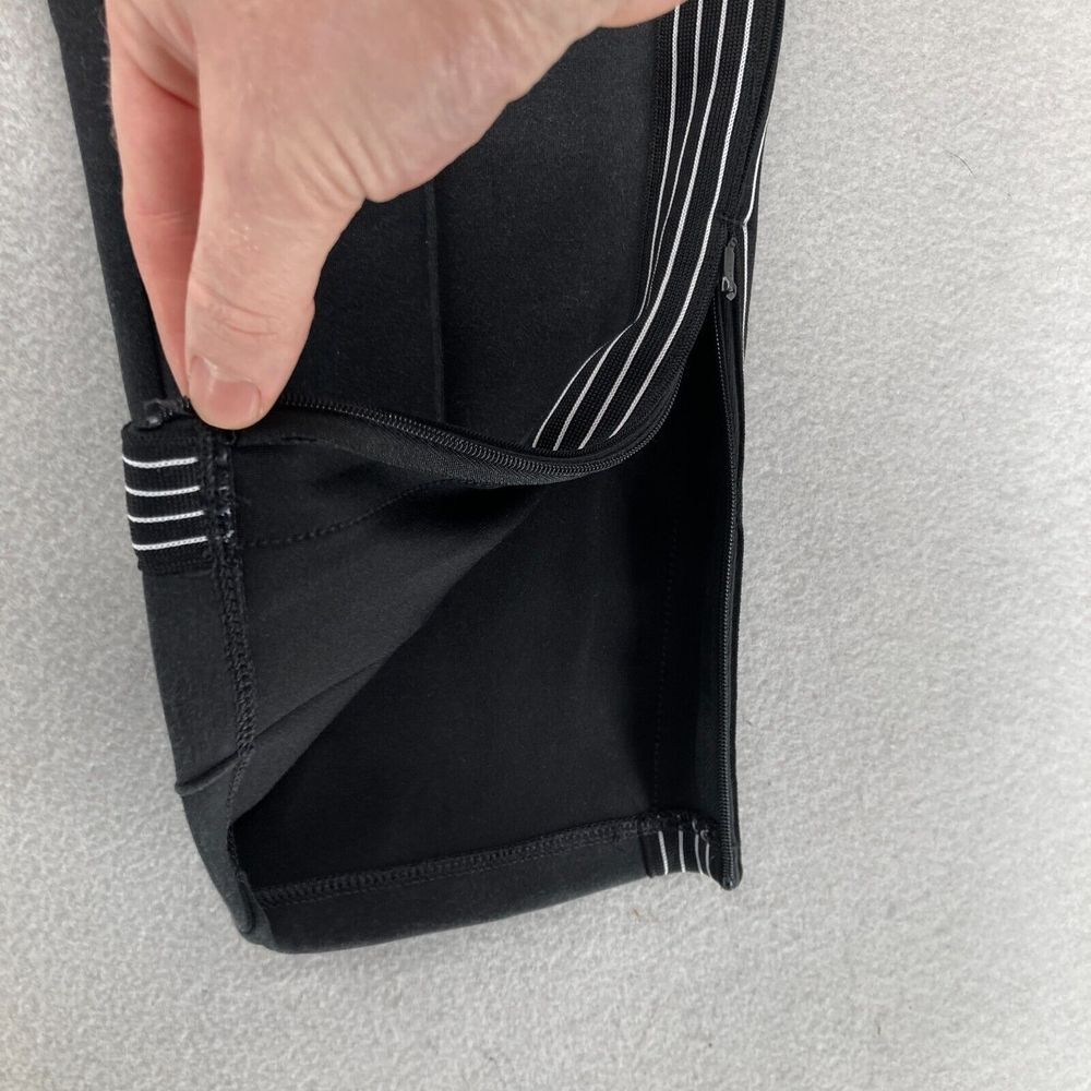 Athleta Commuter Pants Women's Small Pull On Black Stretch Striped Ankle Zip - Picture 4 of 14